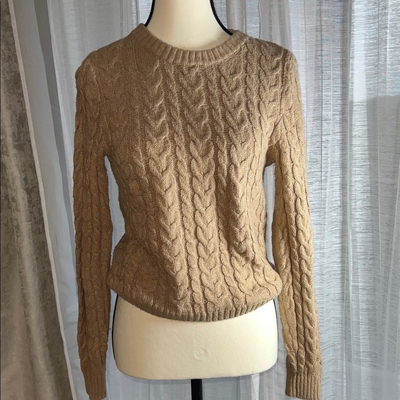 American Eagle Outfitters Tan Cable Knit Sweater - Picture 1 of 15